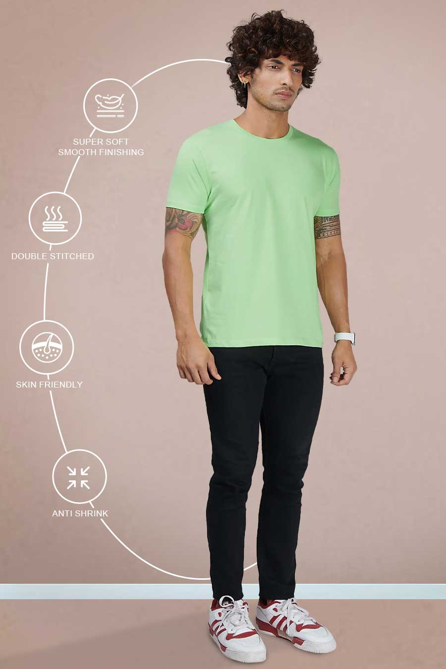 Pack 4 - Forest Melange, Mint Green, Sky Blue & Navy Melange - Classic Crew