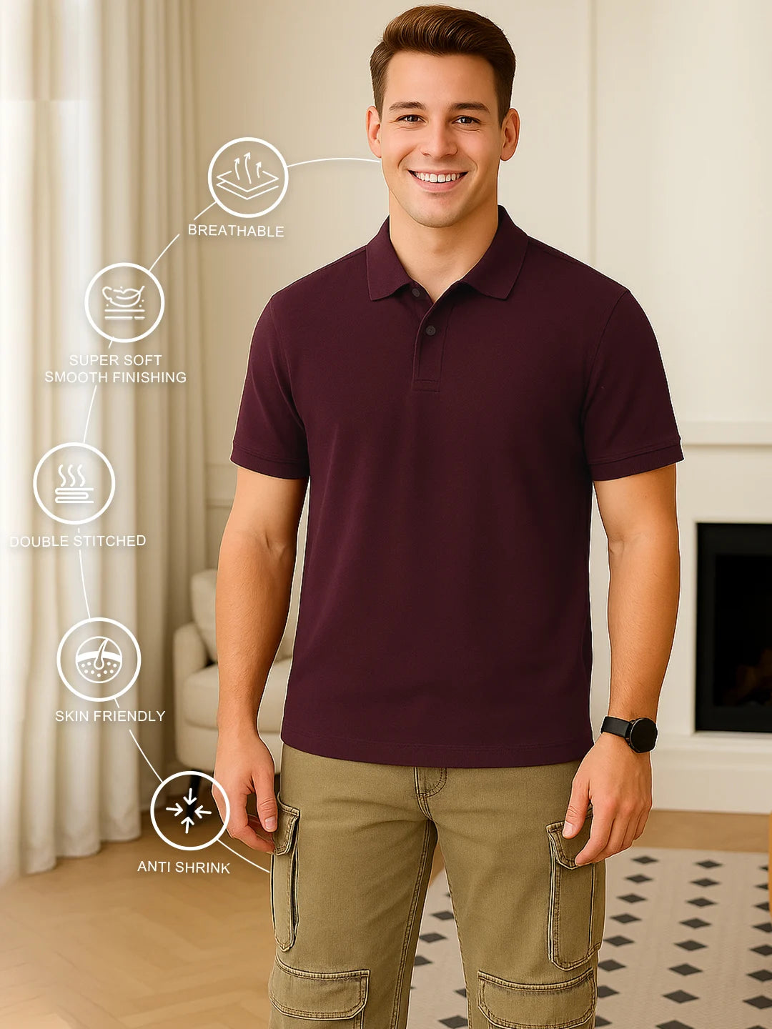 Classic Polo in Maroon