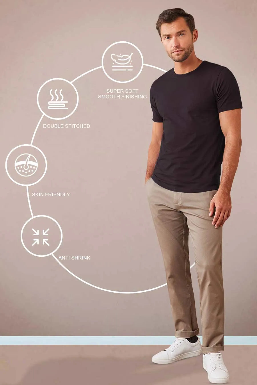 Pack 4 - Smoky Grey, Coffee, white, Wine - Classic Crew