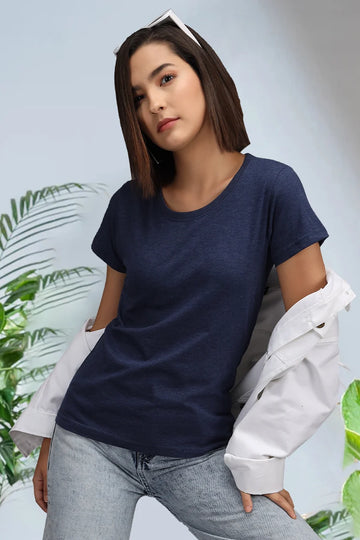 Classic Crew in Navy Melange