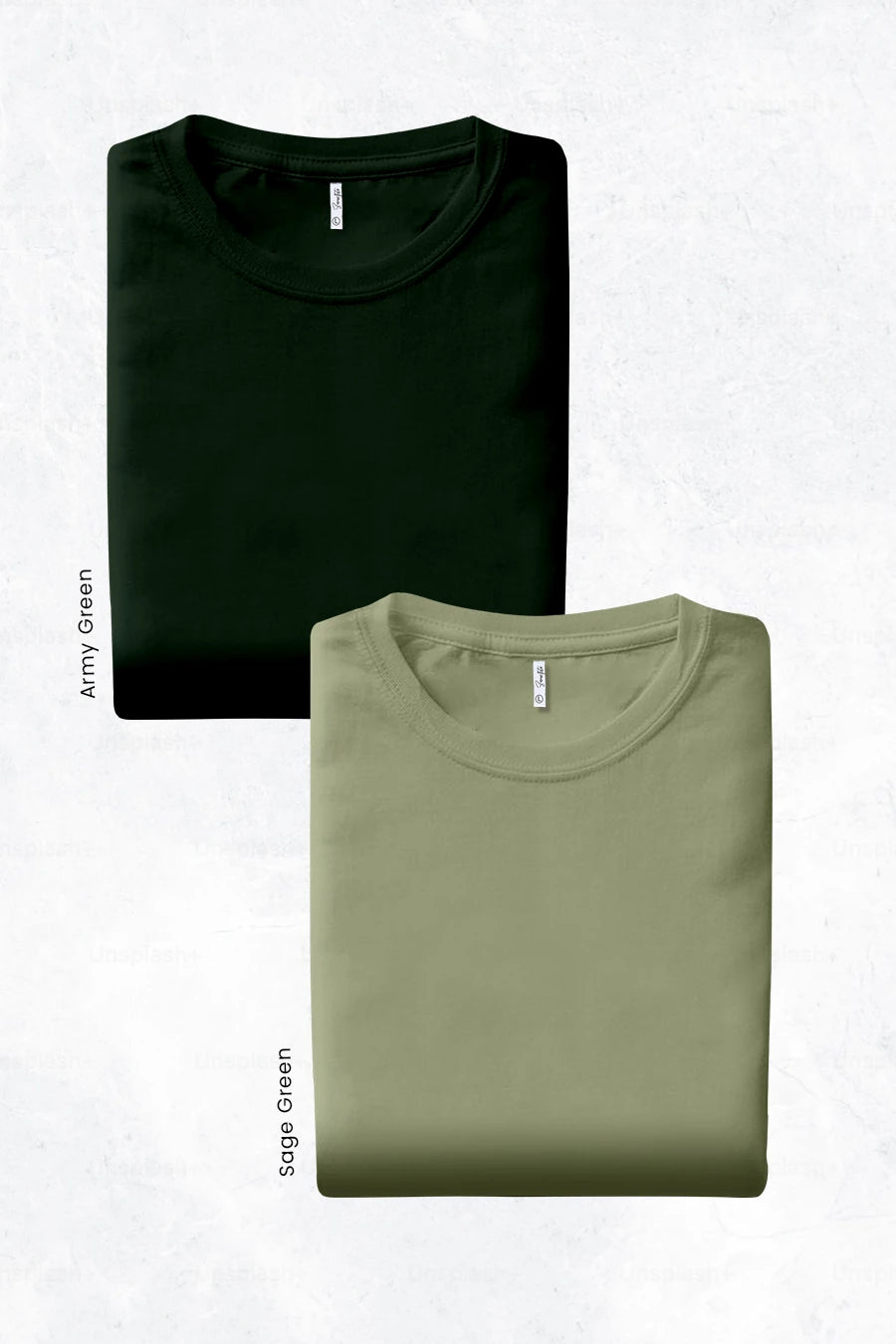 Pack 2 - Army Green & Sage Green - Classic Crew