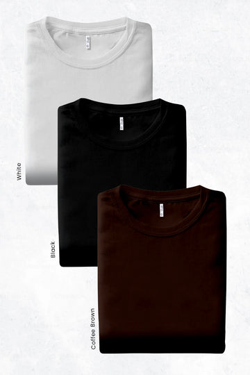 Pack 3 - Black, Coffee & White - Classic Crew