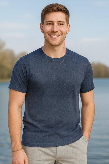 Classic Crew in Navy Melange