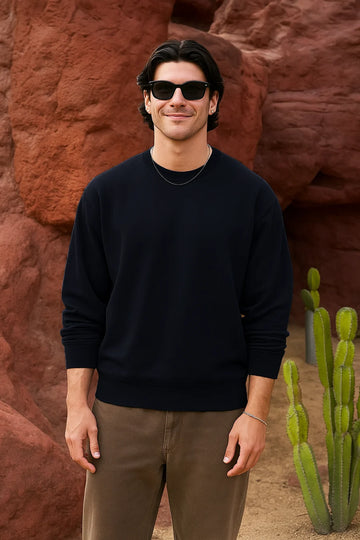 Navy Blue - Fleece Sweatshirt