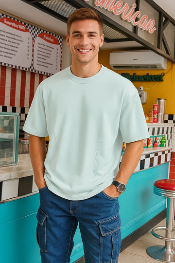 Light Sky Blue Oversized T-shirt