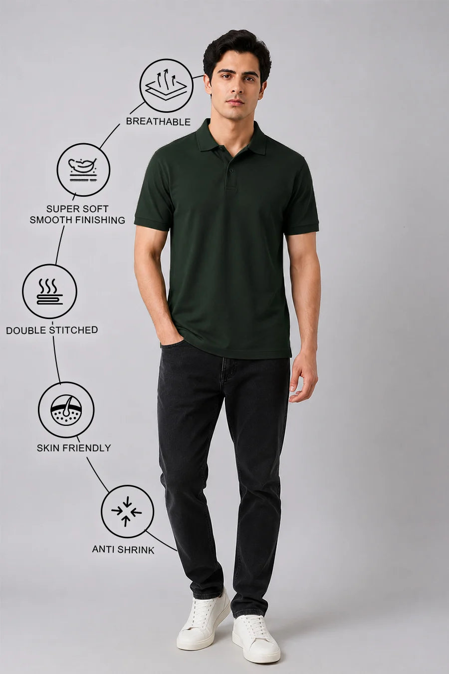 Classic Polo in Army Green