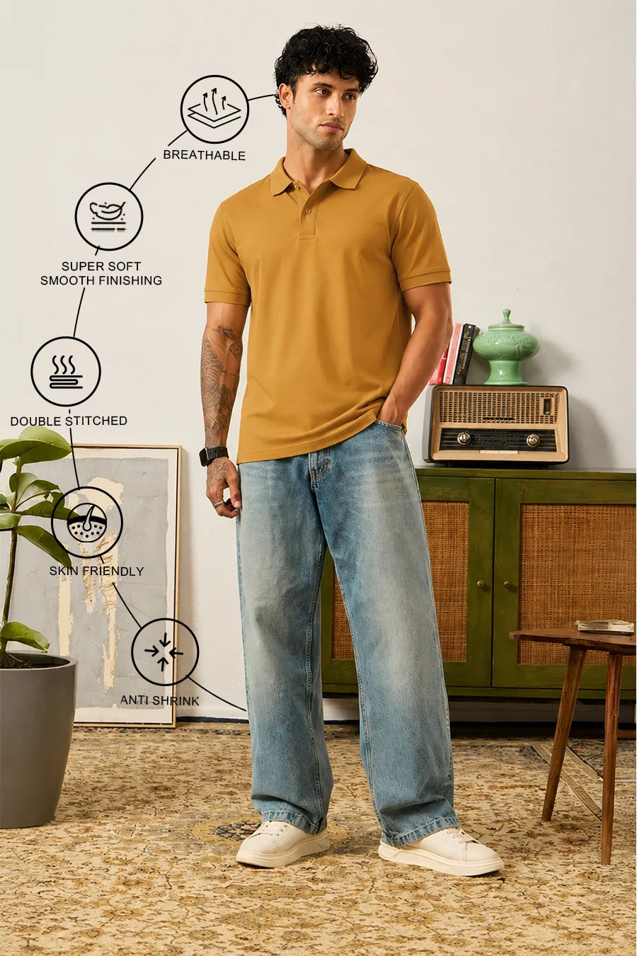 Classic Polo in Mustard