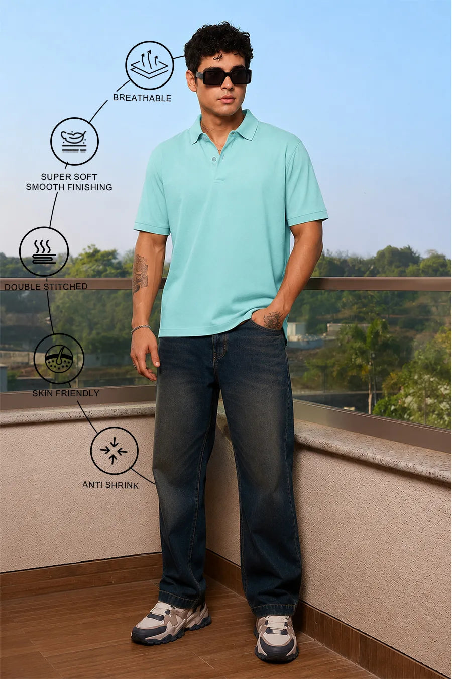 Classic Polo in Teal