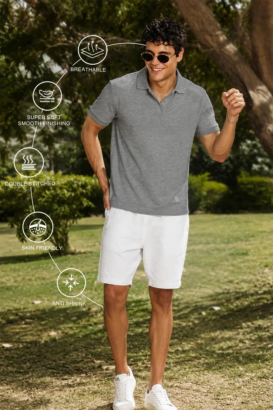 Classic Polo in Grey