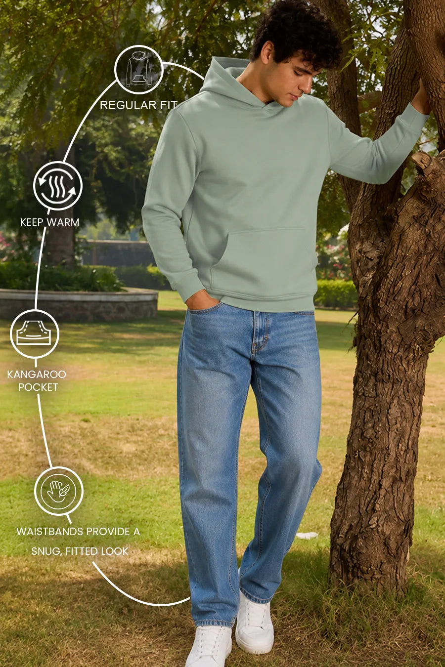 Sage Green - Fleece Hoodie
