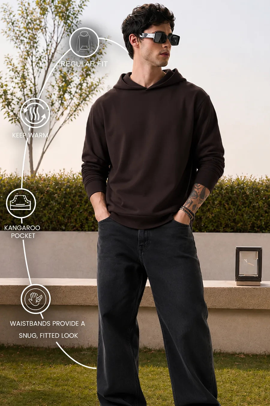 Brown - Fleece Hoodie