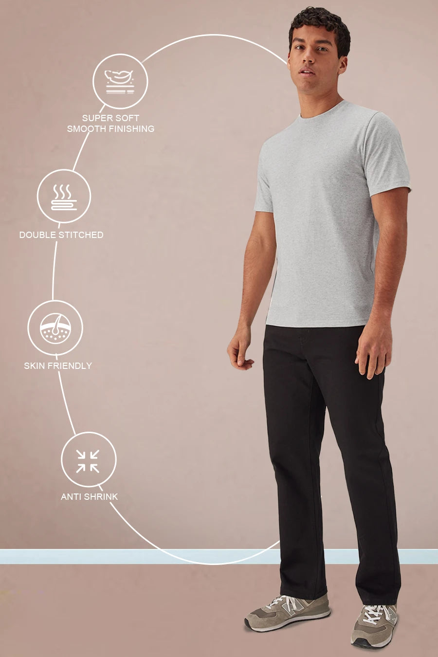 Pack 3 - Dark Grey, Light Grey & White - Classic Crew
