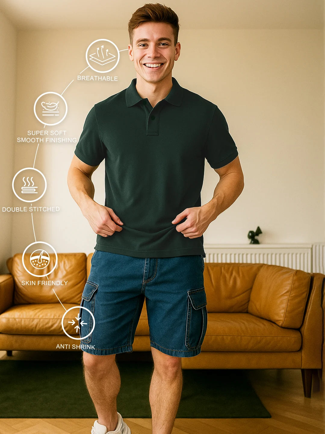 Classic Polo in Army Green