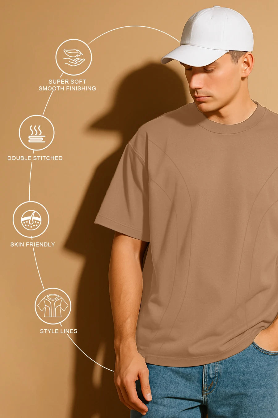 Toffee Brown Oversized T-shirt