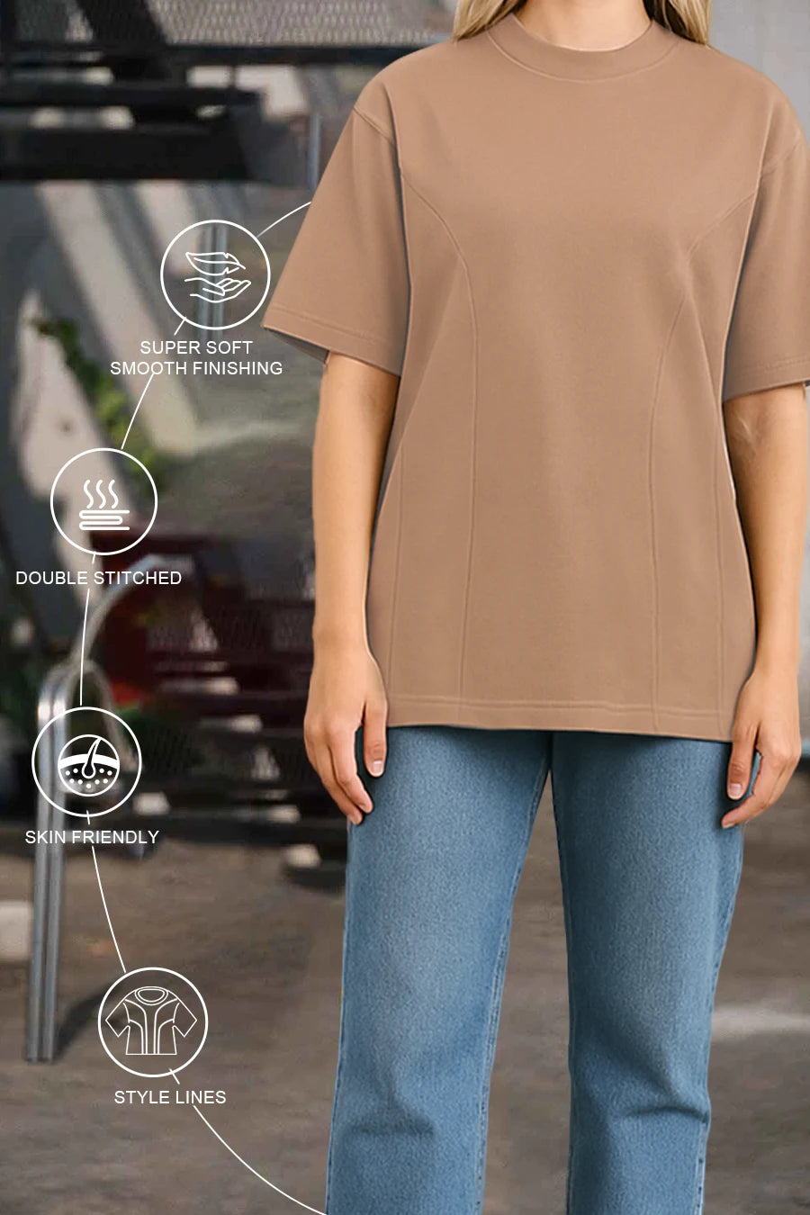 Toffee Brown Oversized T-shirt