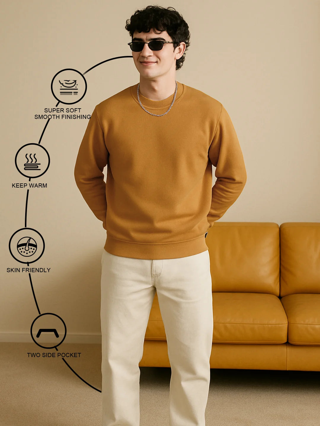 Mustard - Fleece Sweatshirt