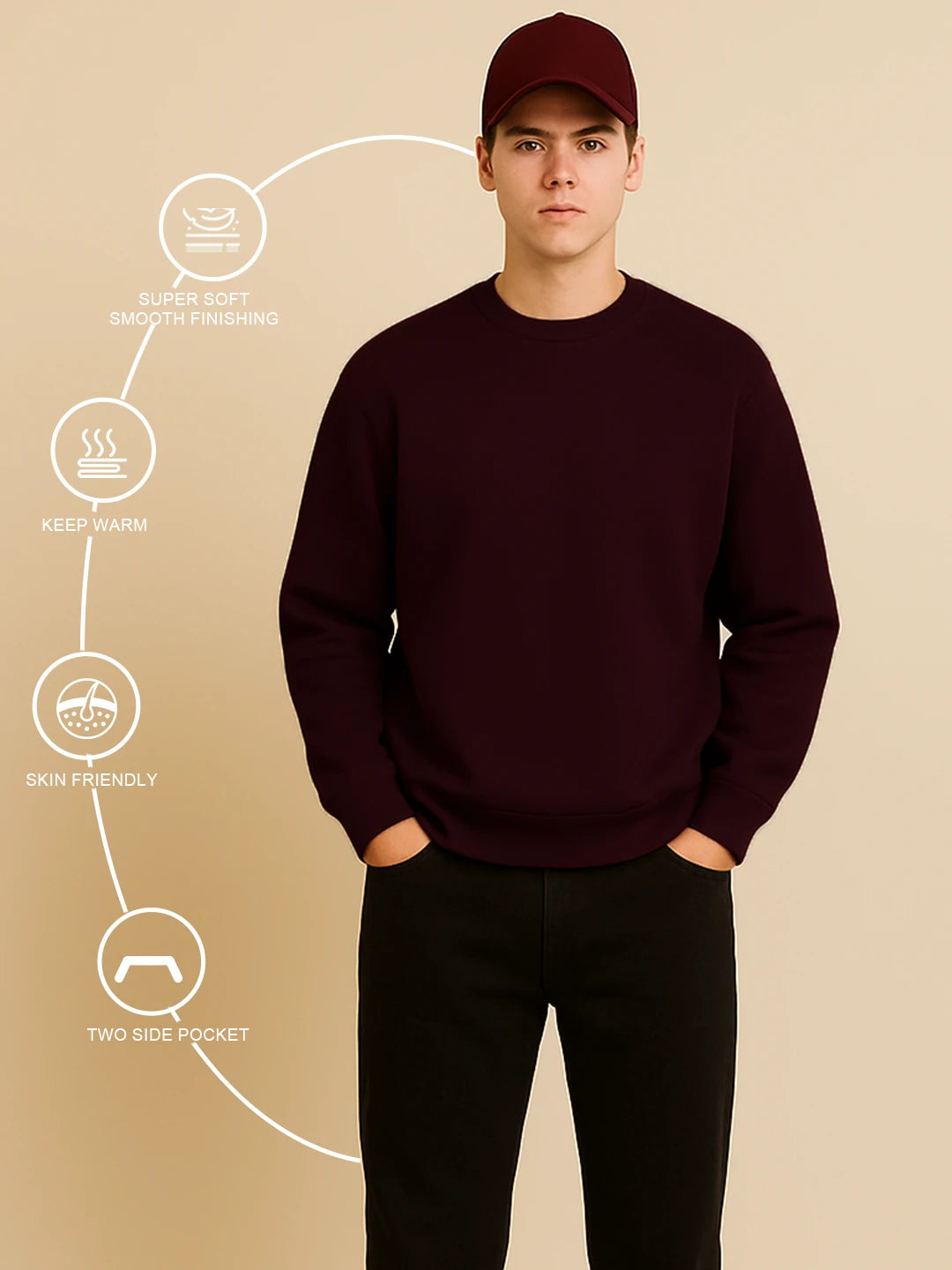 Wine - Fleece Sweatshirt