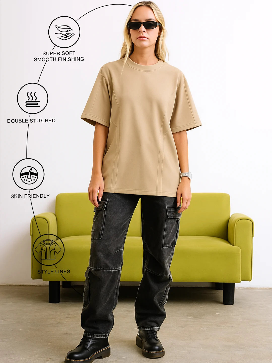 Beige Stone Oversized T-shirt