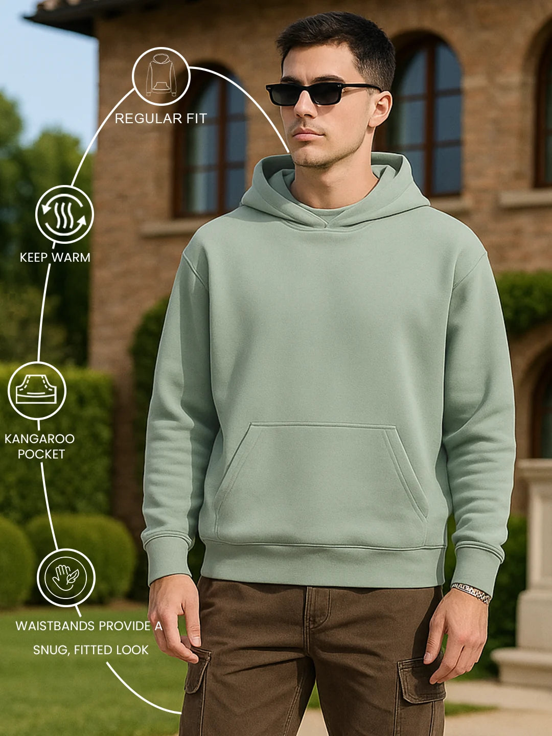 Sage Green - Fleece Hoodie