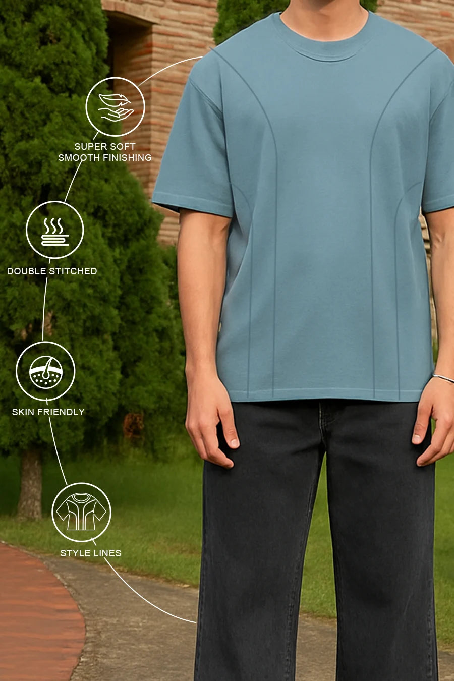Dusty Blue Oversized T-shirt