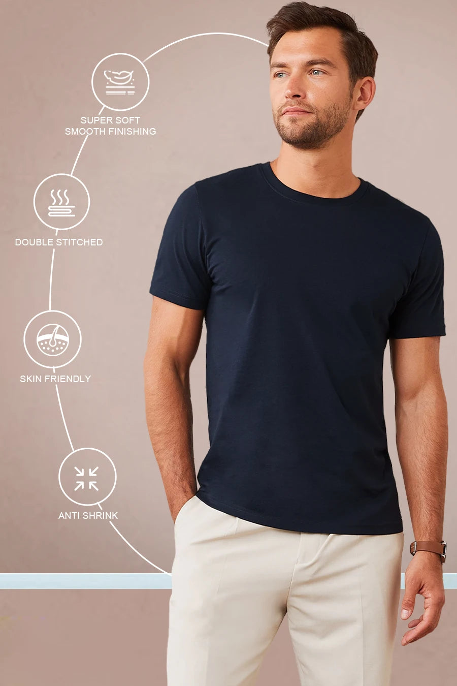 Pack 3 - Navy Blue, Red & Smoky Grey - Classic Crew