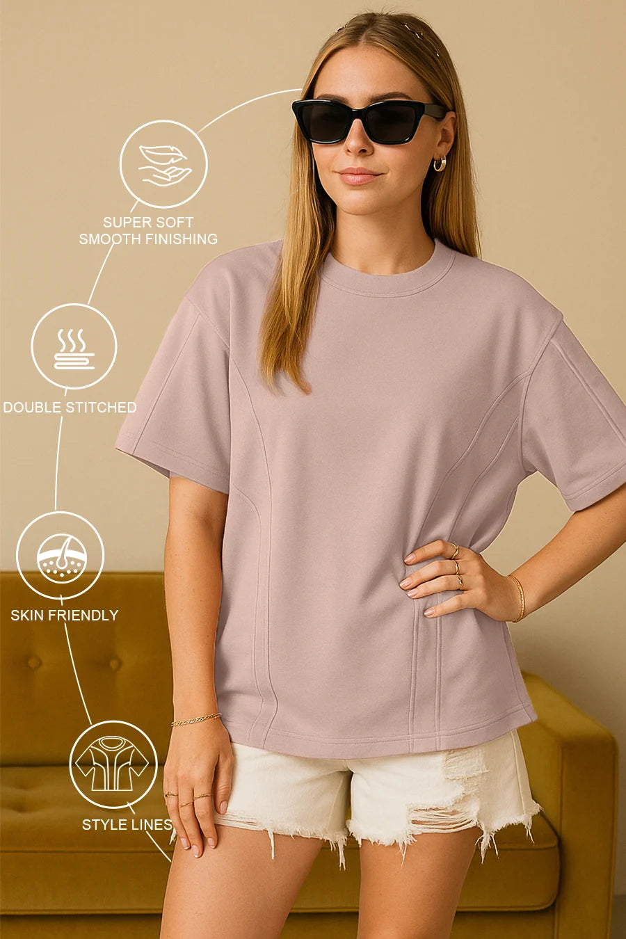 Vintage Pink Oversized T-shirt