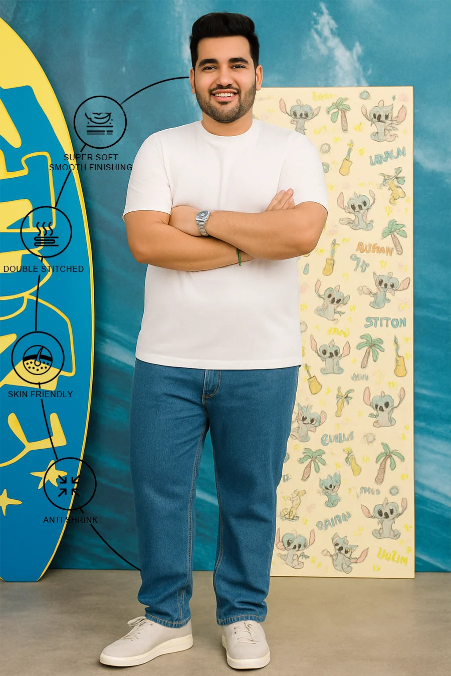 Plus Size - White - Classic Crew
