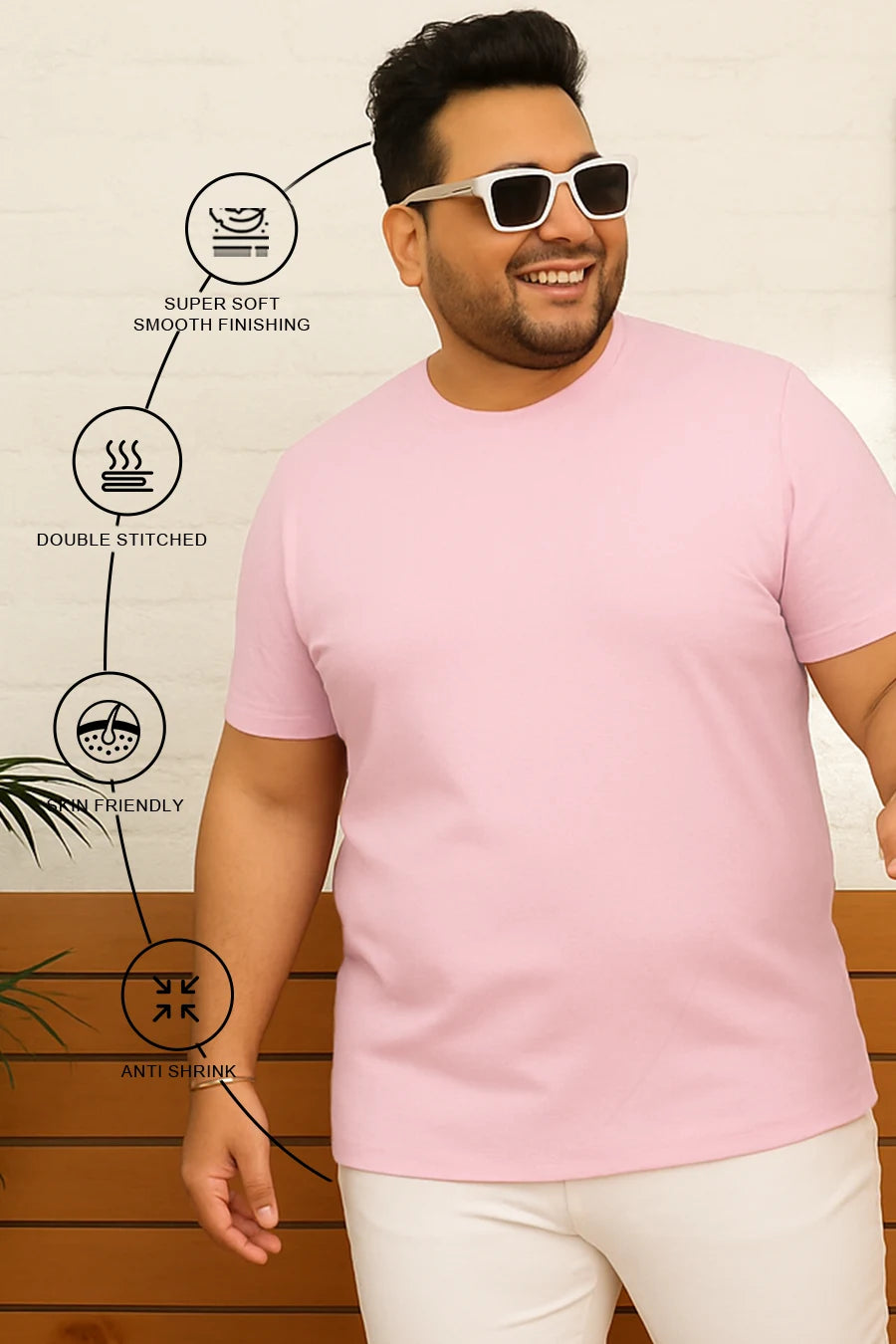 Plus Size - Light Pink - Classic Crew