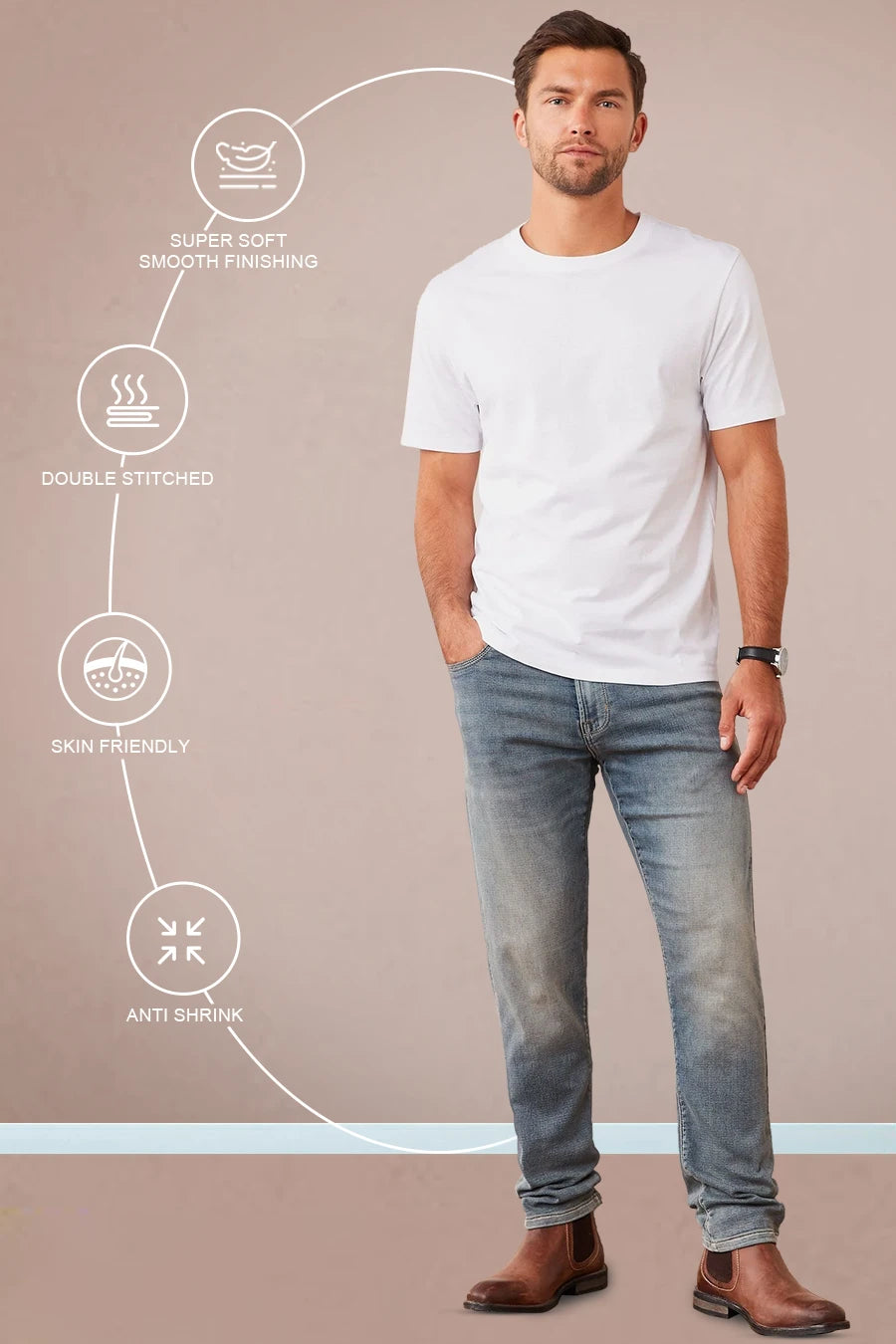 Pack 3 - Coffee Brown, White & Wine - Classic Crew