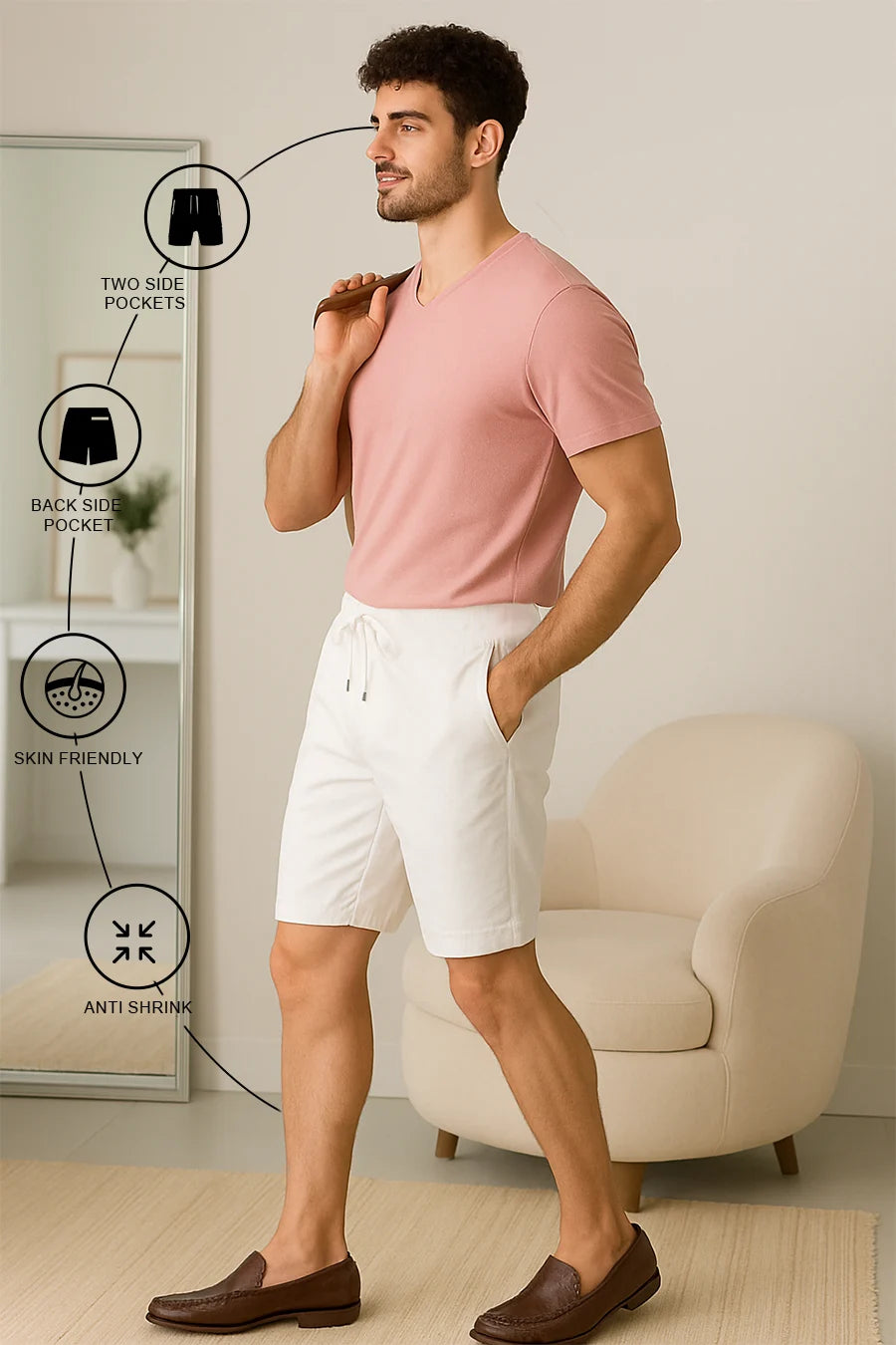 White - Terry Shorts