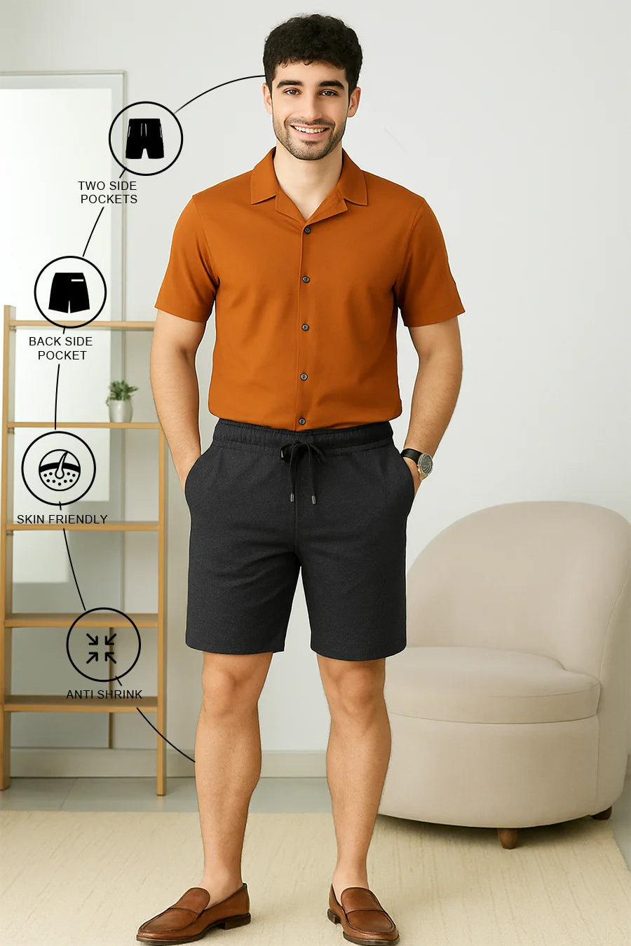 Dark Grey - Terry Shorts