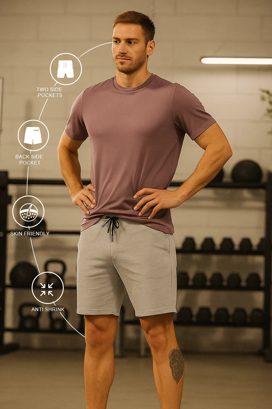 Light Grey - Terry Shorts