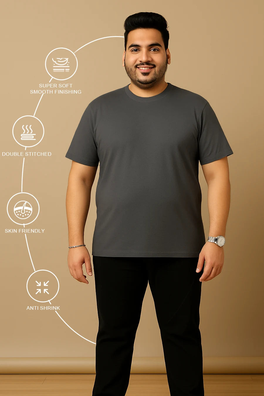 Plus Size - Smoky Grey - Classic Crew
