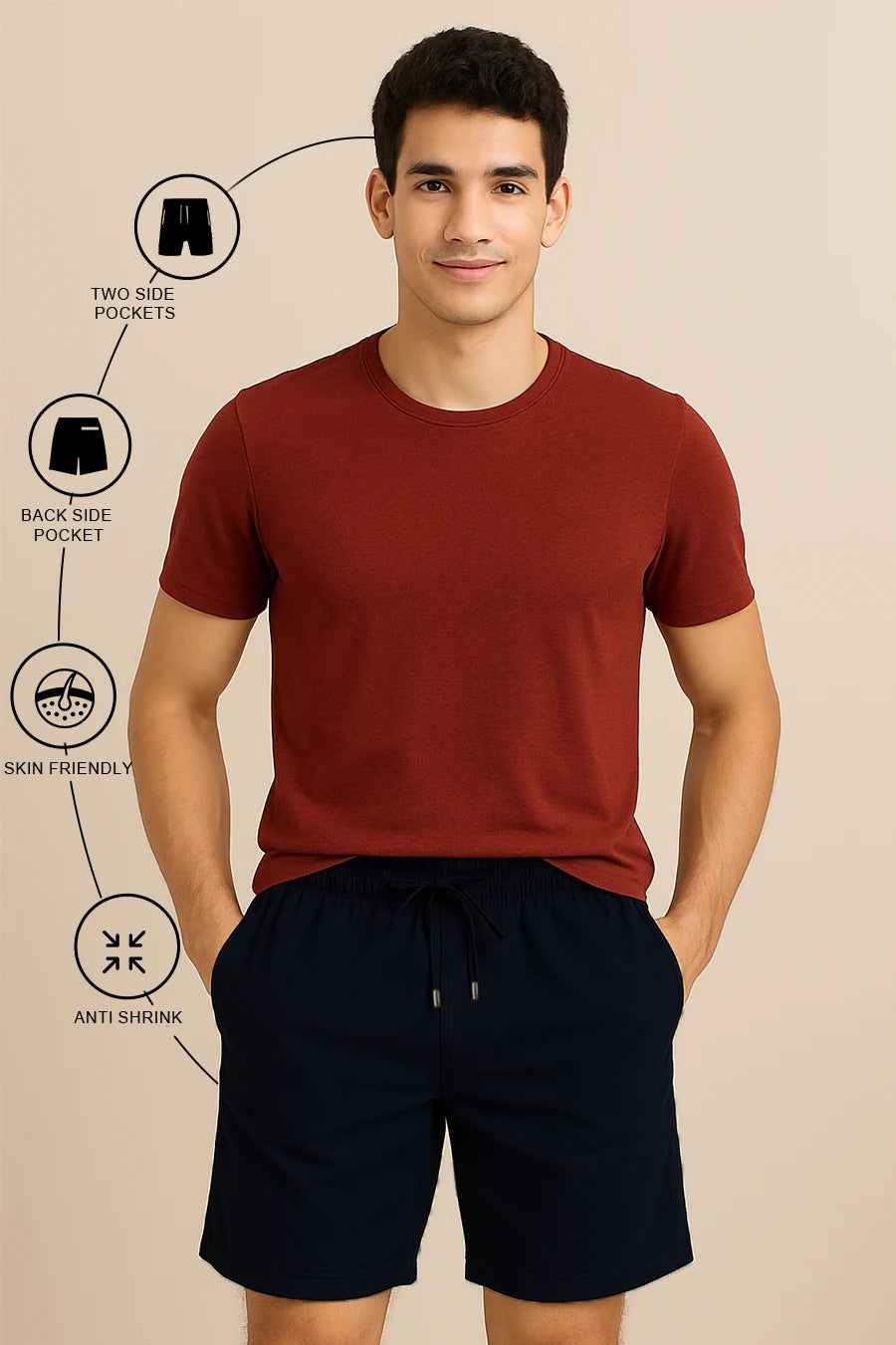 Midnight Blue - Terry Shorts