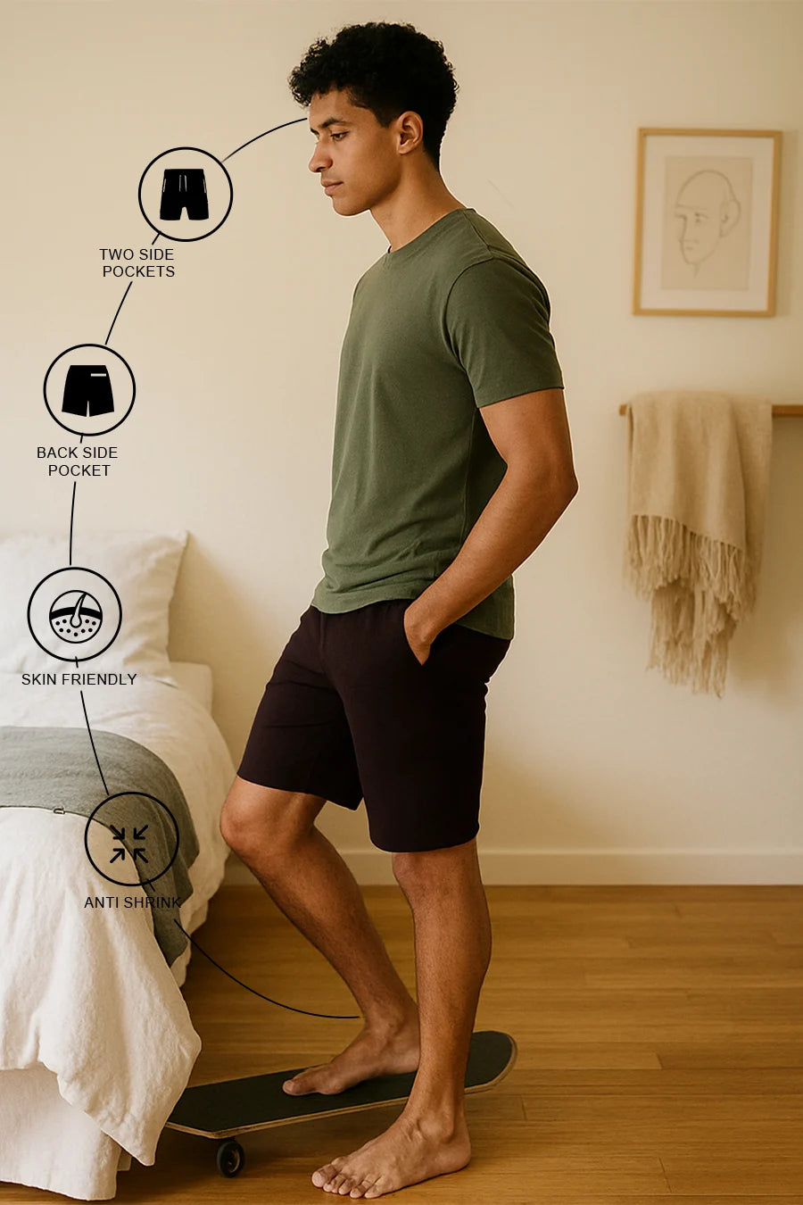 Coffee Brown - Terry Shorts