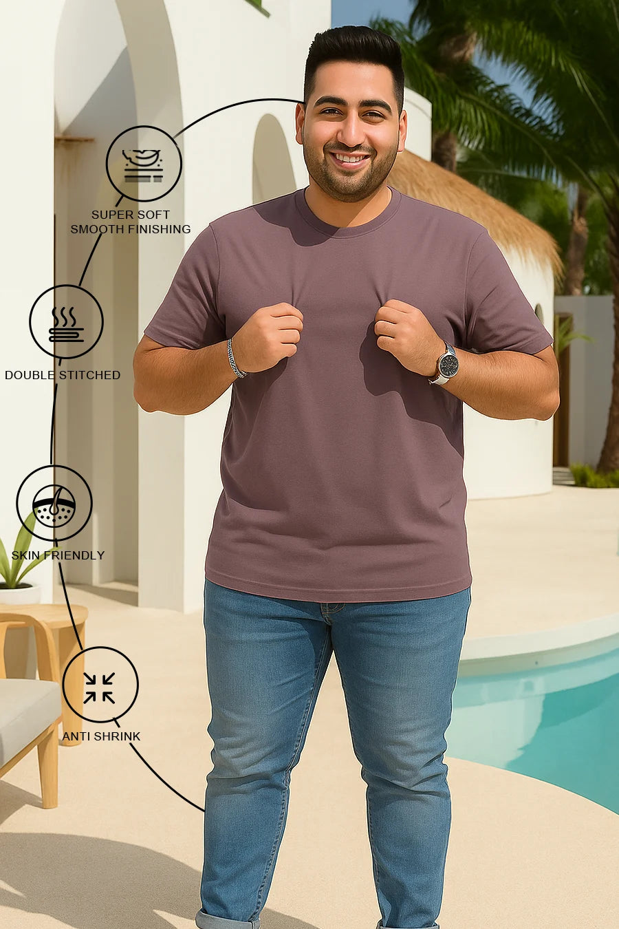 Plus Size - Mouve- Classic Crew