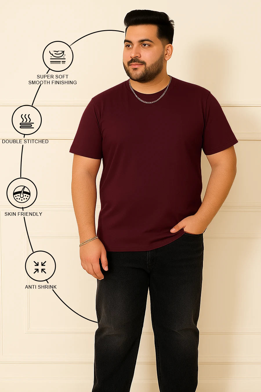 Plus Size - Maroon - Classic Crew