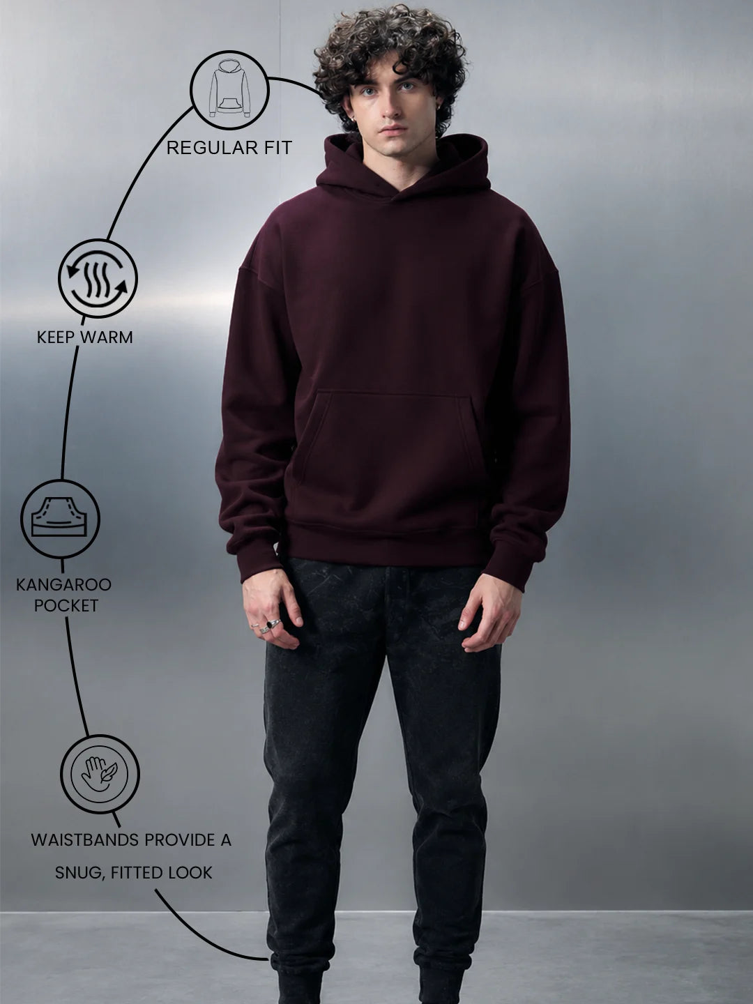 Wine - Fleece Hoodie