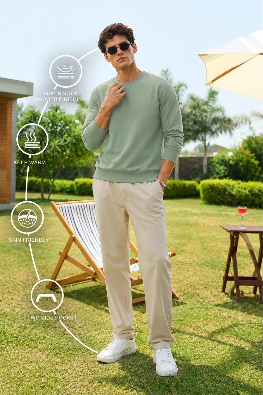 Sage Green - Fleece Sweatshirt