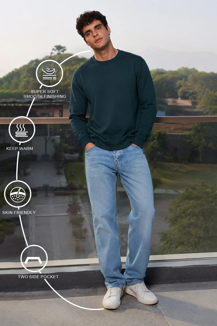Turquoise - Fleece Sweatshirt