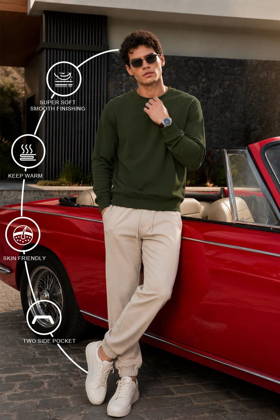 Army Green - Fleece Sweatshirt