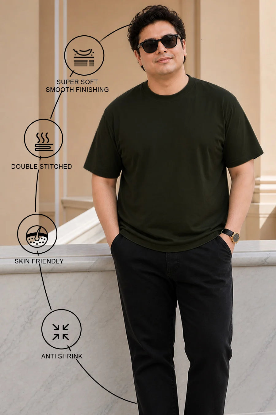 Plus Size - Olive - Classic Crew