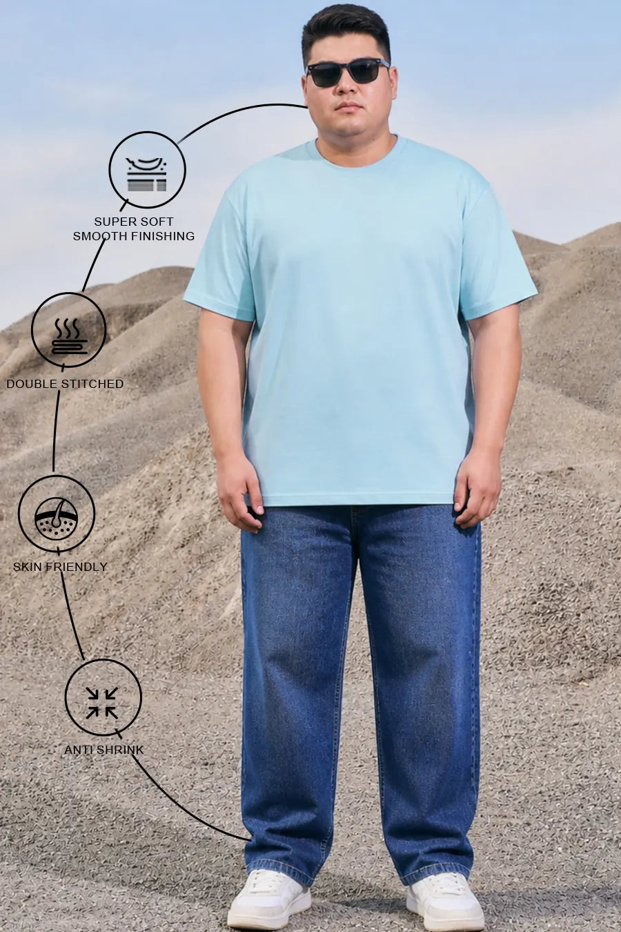 Plus Size - Sky Blue - Classic Crew