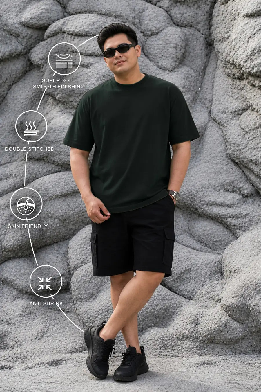 Plus Size - Army Green - Classic Crew