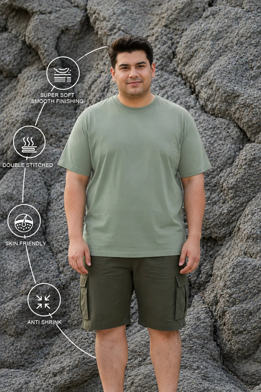 Plus Size -Sage Green - Classic Crew