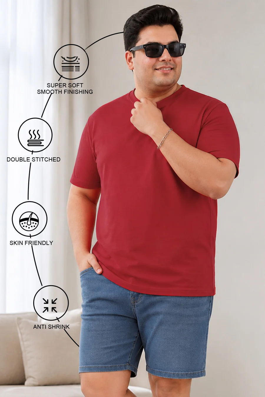 Plus Size - Red - Classic Crew