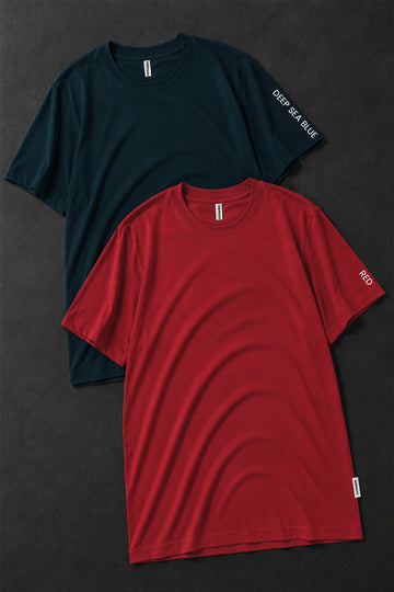 Pack 2 - Deep Sea Blue & Red - Classic Crew