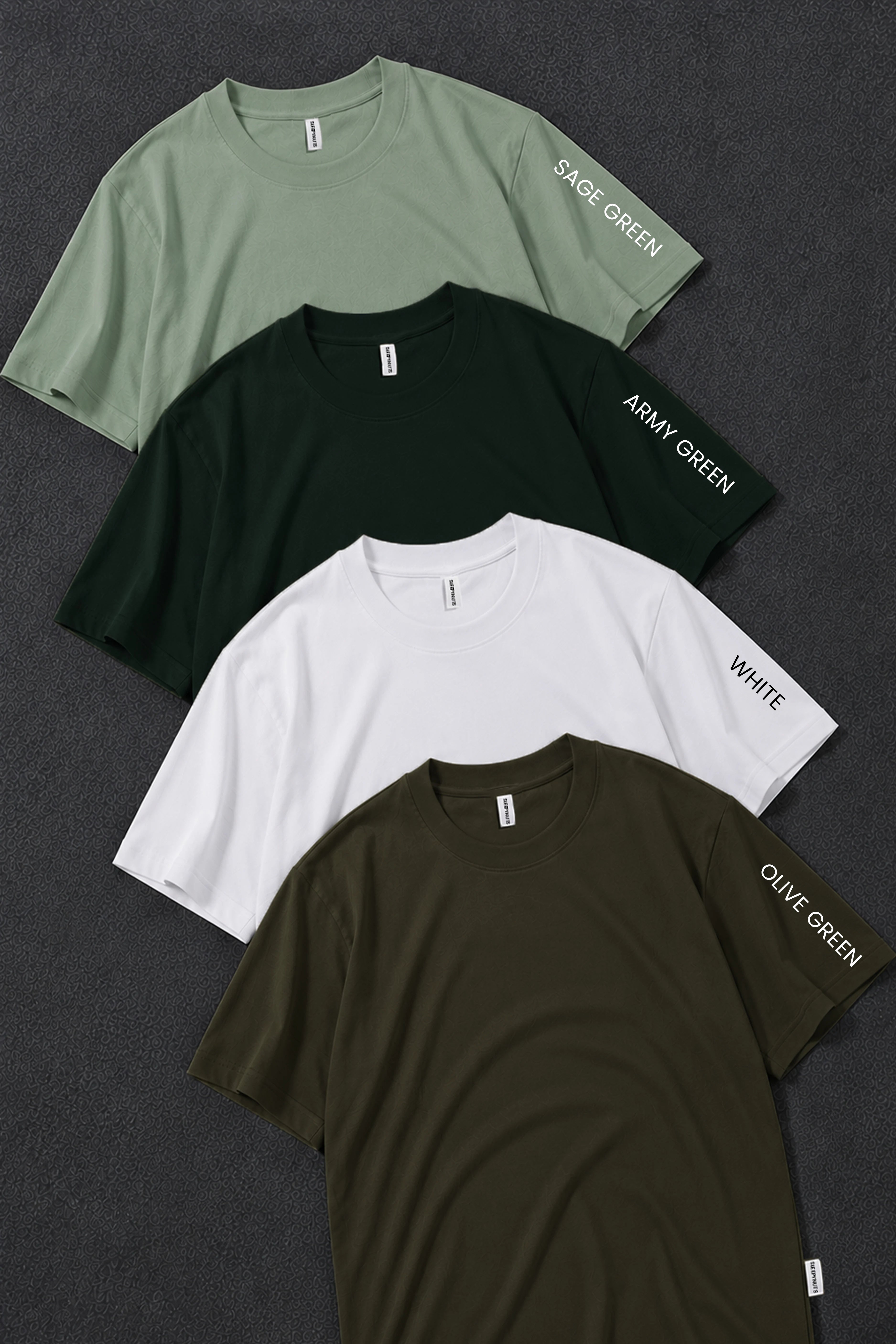 Pack 4 - Army Green, White, Olive & Sage - Classic Crew