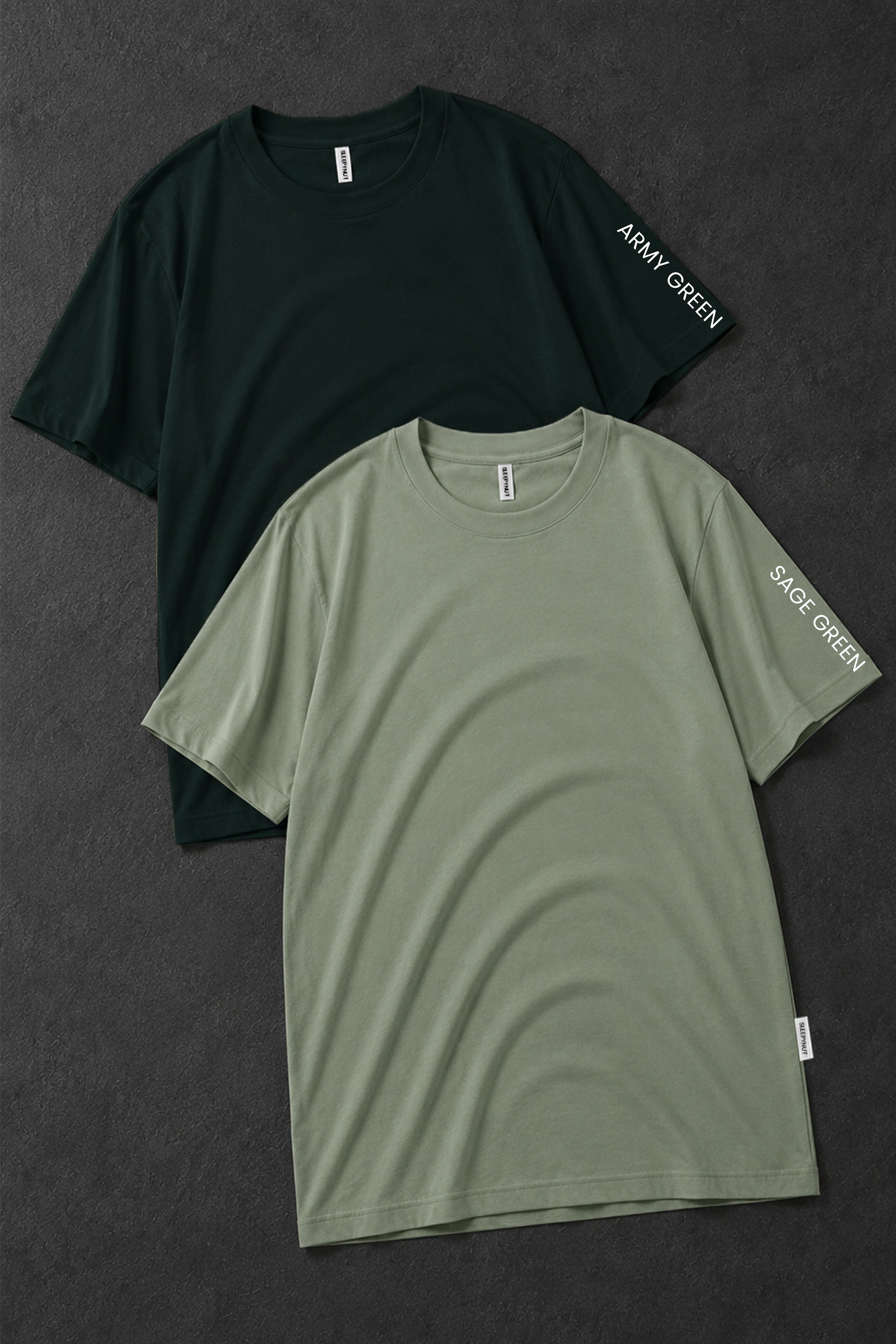 Pack 2 - Army Green & Sage Green - Classic Crew