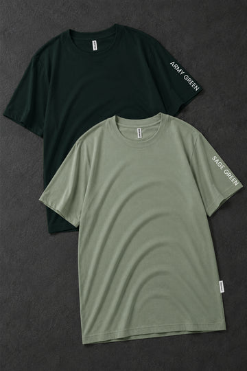 Pack 2 - Army Green & Sage Green - Classic Crew